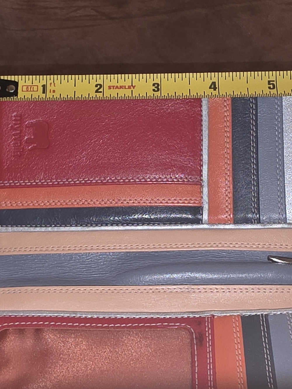 Mywalit | Large Leather Trifold Wallet | Gray Orange Red | 12 Card Slots 👛 - Picture 15 of 15